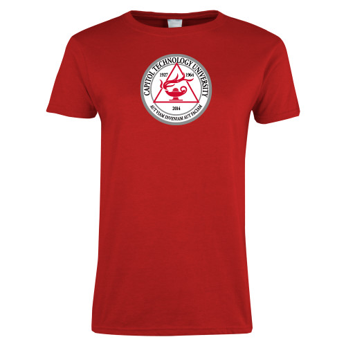  Womens Short Sleeve Red Tee - University Seal