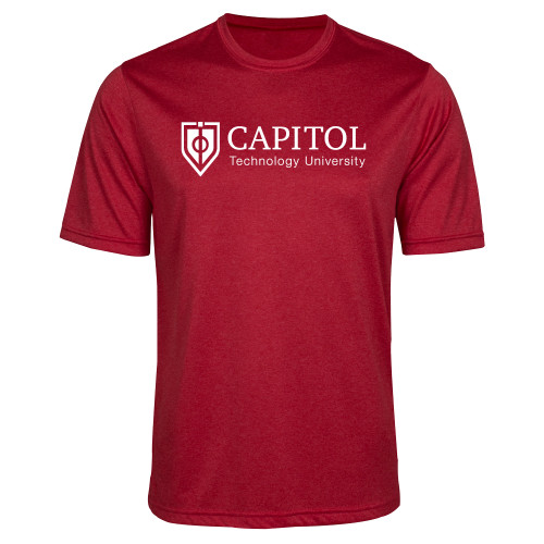  Red Heather Performance Contender Tee - Primary Mark