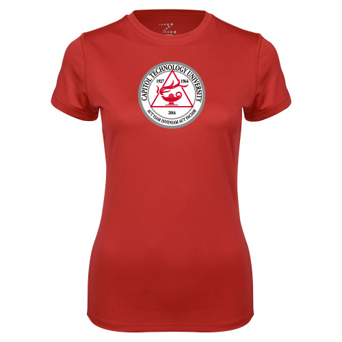  Womens Red Performance Tee - University Seal