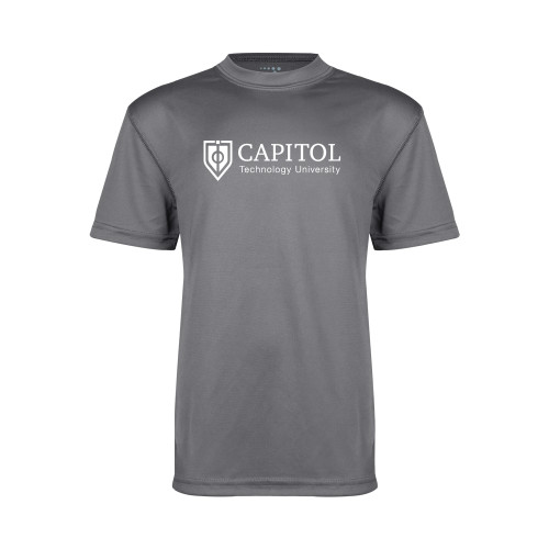  Youth Performance Grey Concrete Tee - Primary Mark