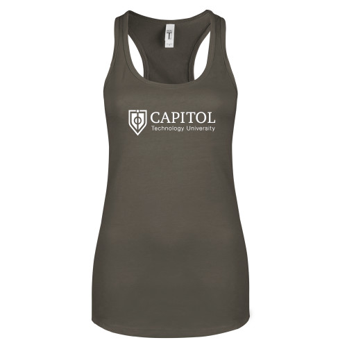  Next Level Womens Charcoal Racerback Tank - Primary Mark