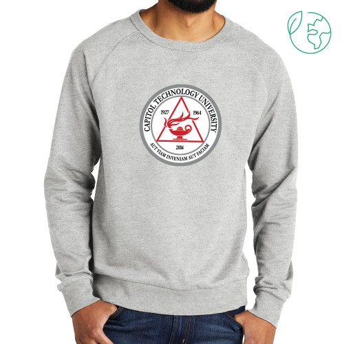  Allmade Light Grey Organic French Terry Crewneck Sweatshirt - University Seal