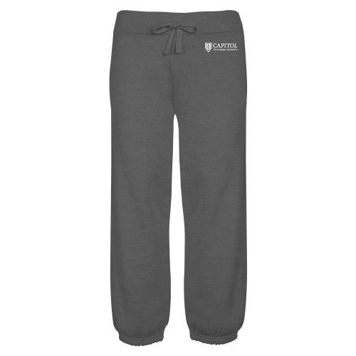  ENZA Womens Dark Heather Banded Fleece Capri - Primary Mark