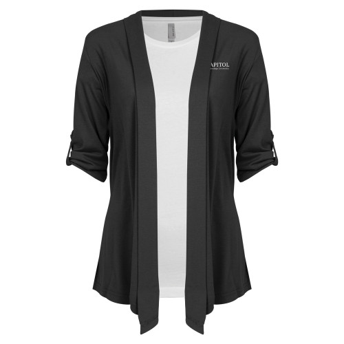  Womens Grey Drape Front Cardigan Sweater - Primary Mark