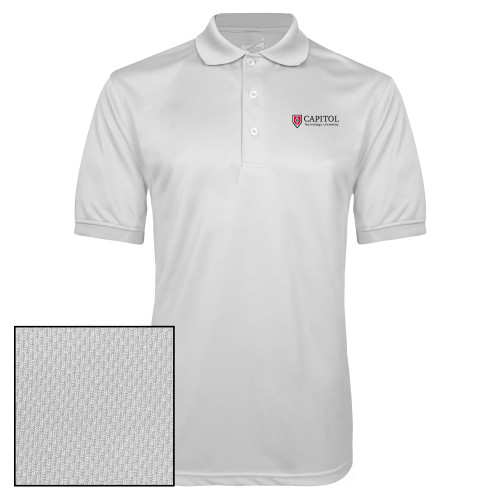  White Dry Mesh Polo - Primary Mark