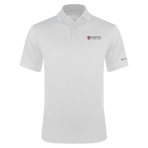  Columbia White Omni Wick Drive Polo - Primary Mark