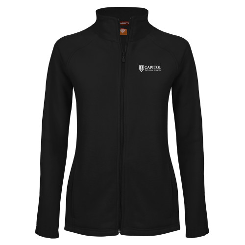  Womens Black Fleece Full Zip Jacket - Primary Mark