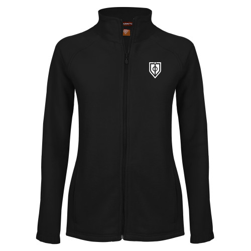  Womens Black Fleece Full Zip Jacket - Shield