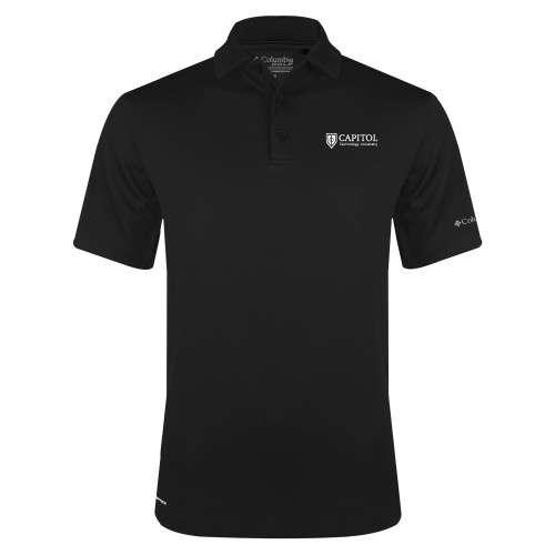  Columbia Black Omni Wick Drive Polo - Primary Mark
