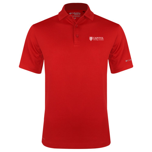  Columbia Red Omni Wick Drive Polo - Primary Mark
