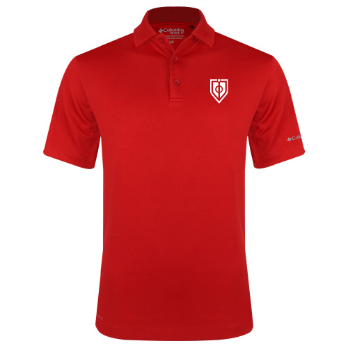  Columbia Red Omni Wick Drive Polo - Shield