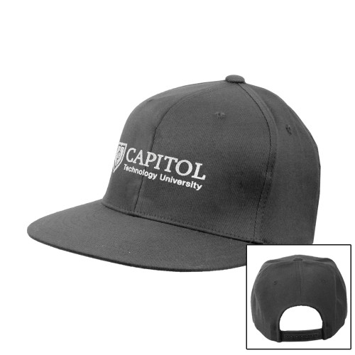  Charcoal Flat Bill Snapback Hat - Primary Mark