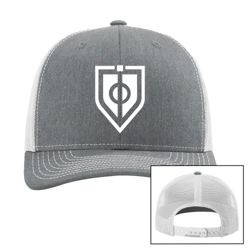  Richardson Heather Grey/Light Grey Trucker Hat - Shield