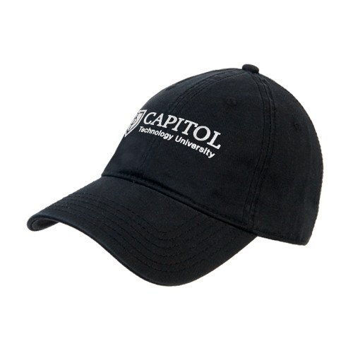  Black Unstructured Adjustable Low Profile Hat - Primary Mark