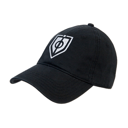  Black Unstructured Adjustable Low Profile Hat - Shield