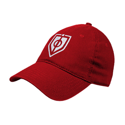  Red Unstructured Adjustable Low Profile Hat - Shield