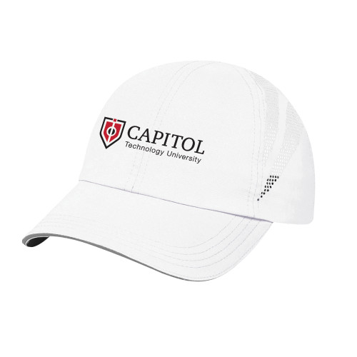 Womens White Performance Cap - Primary Mark