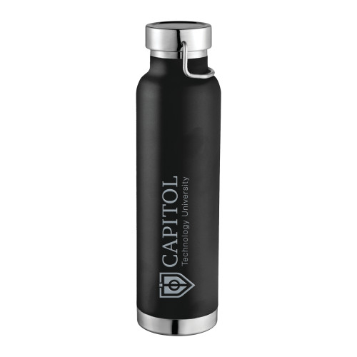  Thor Copper Vacuum Insulated Black Bottle 22oz - Primary Mark  Engraved