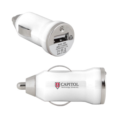  On the Go White Car Charger - Primary Mark