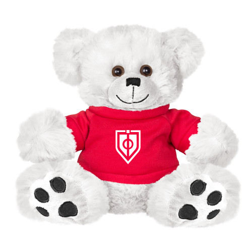  Plush Big Paw 8 1/2 inch White Bear w/Red Shirt - Shield