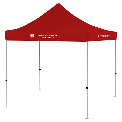  9 ft x 9 ft Red Tent - Flat Wordmark