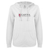 Thumbnail image for  ENZA Womens White V Notch Raw Edge Fleece Hoodie