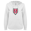 Thumbnail image for  ENZA Womens White V Notch Raw Edge Fleece Hoodie