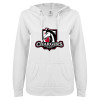Thumbnail image for  ENZA Womens White V Notch Raw Edge Fleece Hoodie