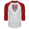 Thumbnail image for  White/Red Raglan Baseball T Shirt