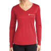 Thumbnail image for  Womens Red Performance Long Sleeve V Neck Shirt