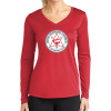 Thumbnail image for  Womens Red Performance Long Sleeve V Neck Shirt