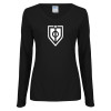 Thumbnail image for  Womens Black Long Sleeve V Neck Tee 