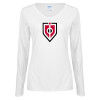 Thumbnail image for  Womens White Long Sleeve V Neck Tee