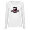 Thumbnail image for  Womens White Long Sleeve V Neck Tee