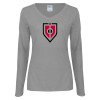 Thumbnail image for  Womens Grey Long Sleeve V Neck Tee 
