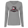 Thumbnail image for  Womens Grey Long Sleeve V Neck Tee 