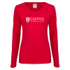 Thumbnail image for  Womens Red Long Sleeve V Neck Tee