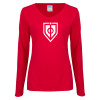 Thumbnail image for  Womens Red Long Sleeve V Neck Tee