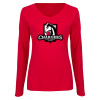 Thumbnail image for  Womens Red Long Sleeve V Neck Tee
