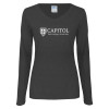 Thumbnail image for  Womens Dark Heather Long Sleeve V Neck Tee 