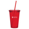 Thumbnail image for  Madison Double Wall Red Tumbler w/Straw 16oz