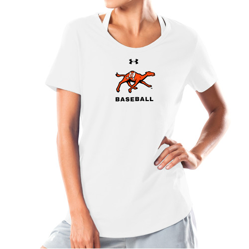  Under Armour Womens White Charged Cotton Tee - UA - Campbell Baseball