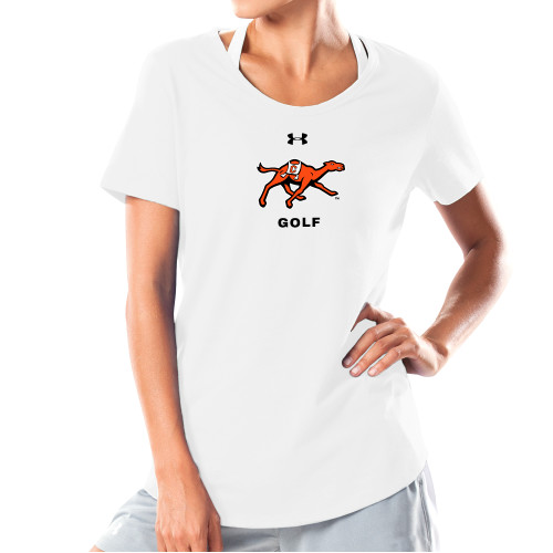  Under Armour Womens White Charged Cotton Tee - UA - Campbell Golf