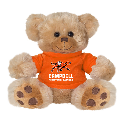  Plush Big Paw 8 1/2 inch Brown Bear w/Orange Shirt - Campbell University Campbell Fighting Camels Lockup