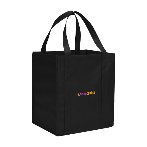 Non Woven Black Grocery Tote-Primary Mark