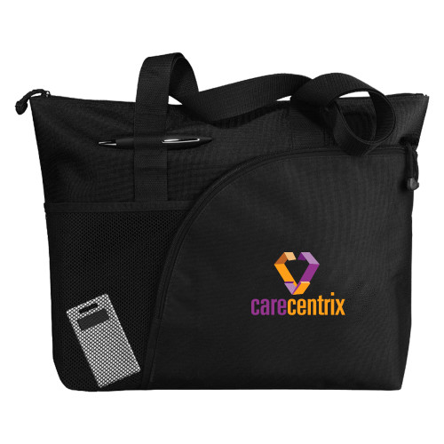 Excel Black Sport Utility Tote-Stacked Logo