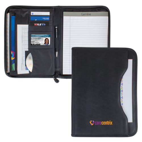 Wall Street Black Zippered Padfolio-Primary Mark