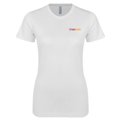 Next Level Womens White Boyfriend Tee-Primary Mark