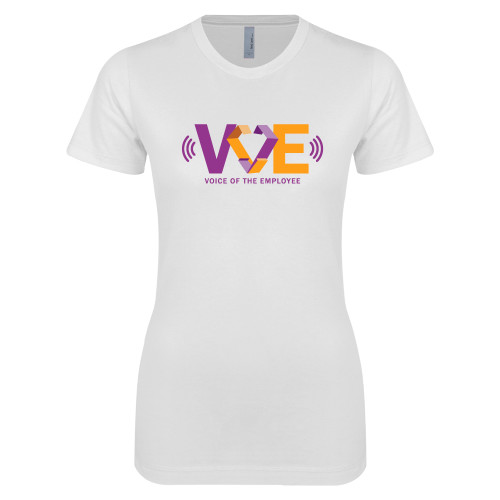 Next Level Womens White Boyfriend Tee-VOE