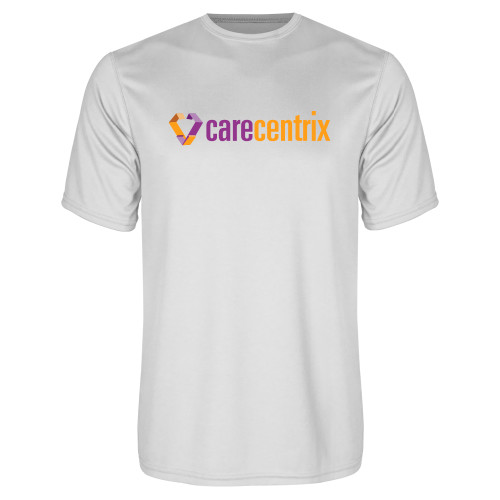 White Performance Tee-Primary Mark